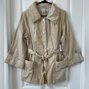 Liz Claiborne - Beige Jacket with Belt - Large - NWT!